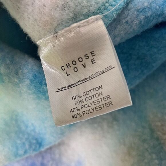 GENERATION LOVE Womens Jay Ruffle Sweat Shorts NEW Blue Multi Tie-Dye Sz Large L - Picture 10 of 12